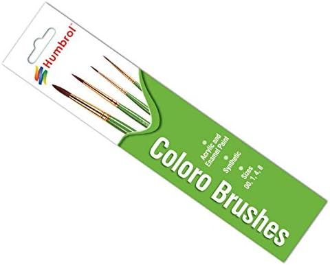 Humbrol Model Paint Brushes - AG4050 Brush Pack - Coloro 00, 0, 1, 2, 4 - 5 Pack Paint Brush Set for Art, Modelling Paint Brushes for Enamel & Acrylic Paints - Small Brushes for Painting Model Craft