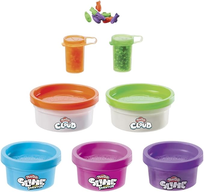 Play-Doh Nickelodeon Slime Rockin' Mix-ins Kit for Kids 4 Years and Up with 5 Colors and 3 Mix-in Bead Varieties, Non-Toxic, (F1816ER5)