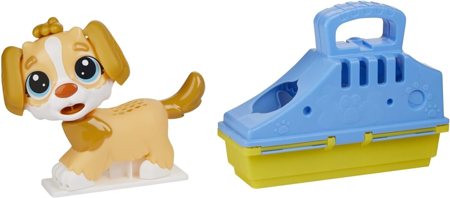 Play-Doh Care n Carry Vet Playset with Toy Dog, Carrier, 10 Tools, 5 Colours,