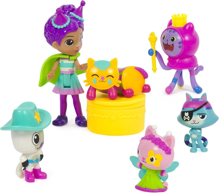 Gabby’s Dollhouse, Celebration-Themed Figures with Gabby Girl, 5 Cat Toy Figures