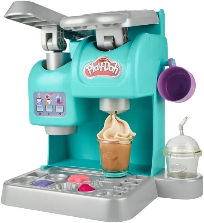 Play-Doh Kitchen Creations Super Colourful Cafe Play Food Coffee Toy With 20 Acc
