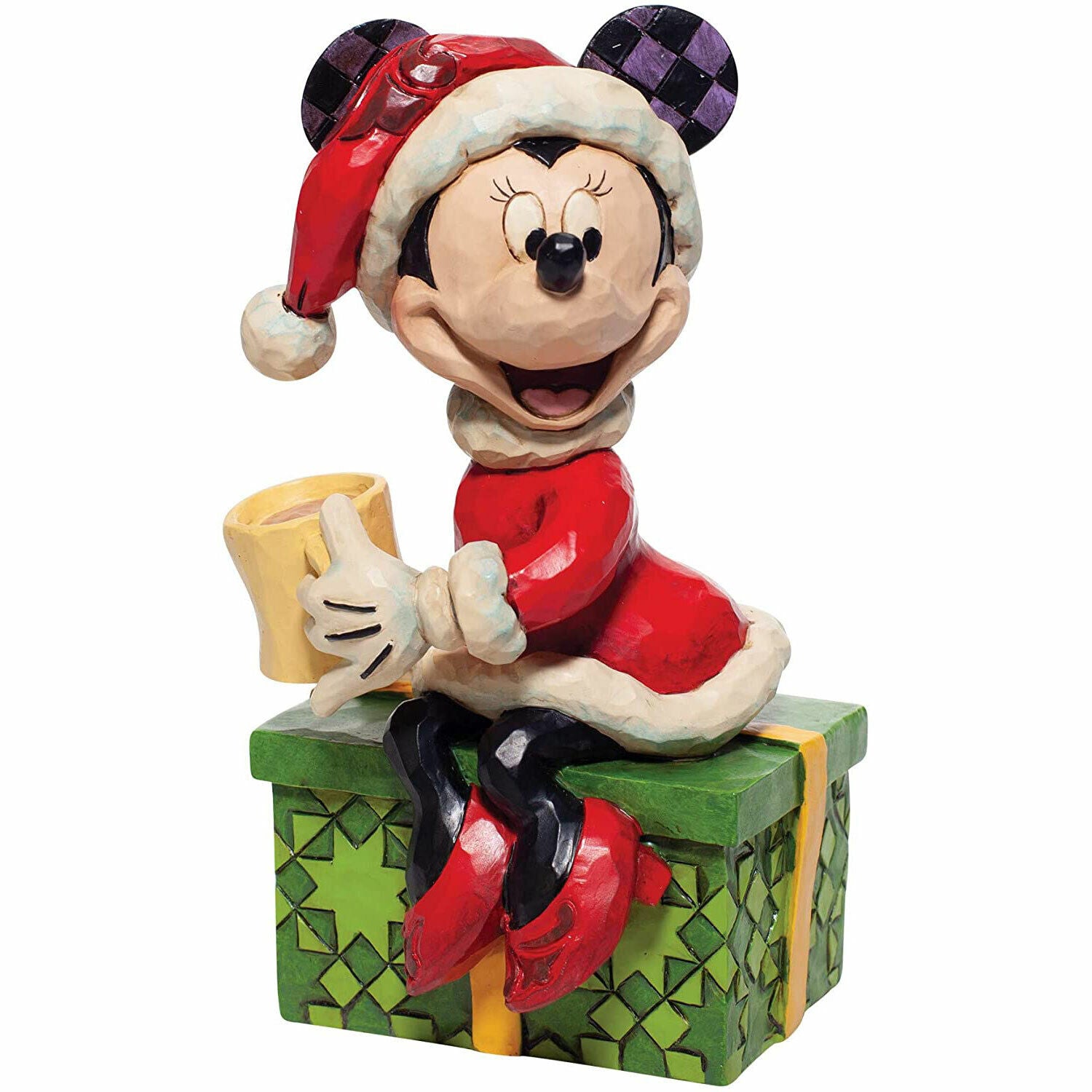 Disney Traditions Santa Minnie Figurine with Hot Chocolate - Chocolate Delight