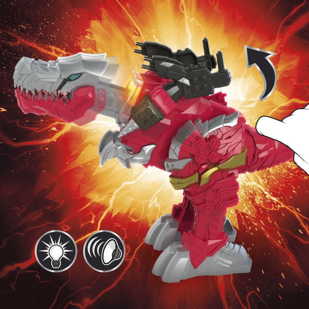 New Power Rangers Dino Fury T-Rex Champion Zord Action Figure - Battle Attackers