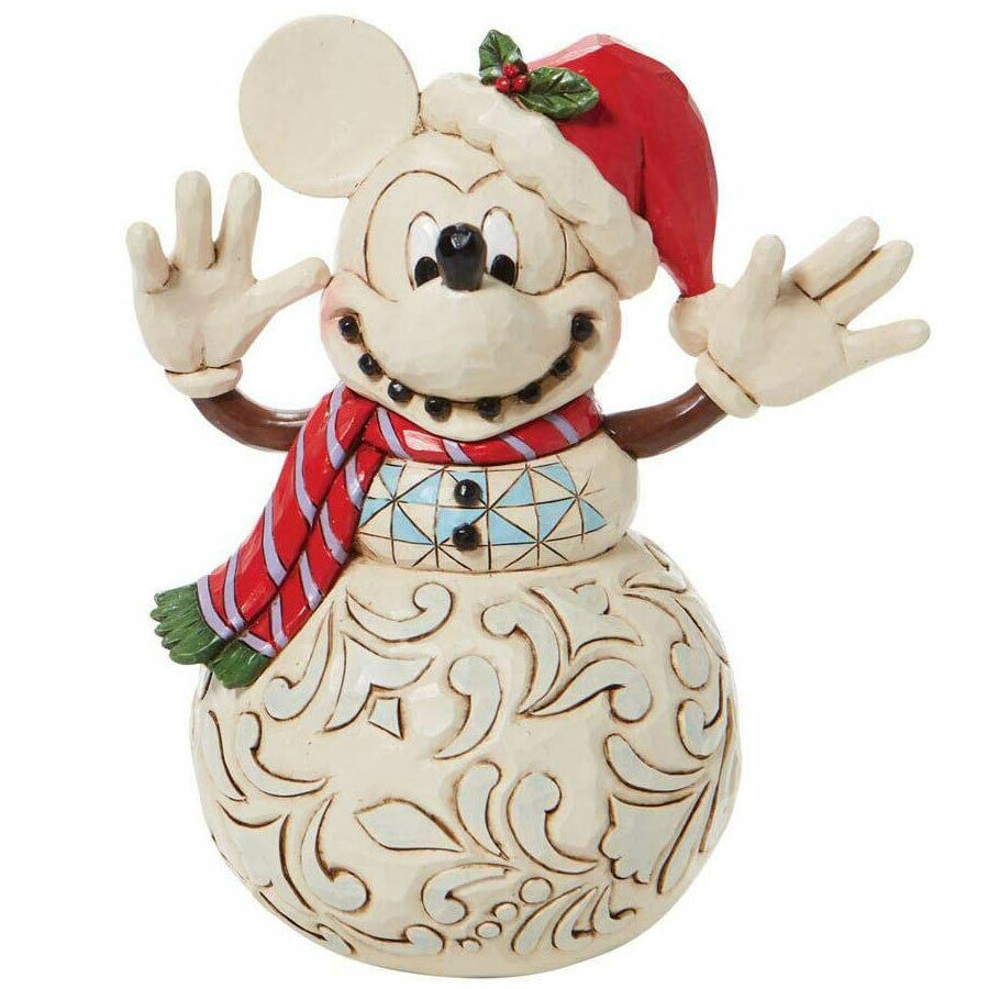 Disney Traditions Snowy Smiles Mickey Mouse Snowman Figurine