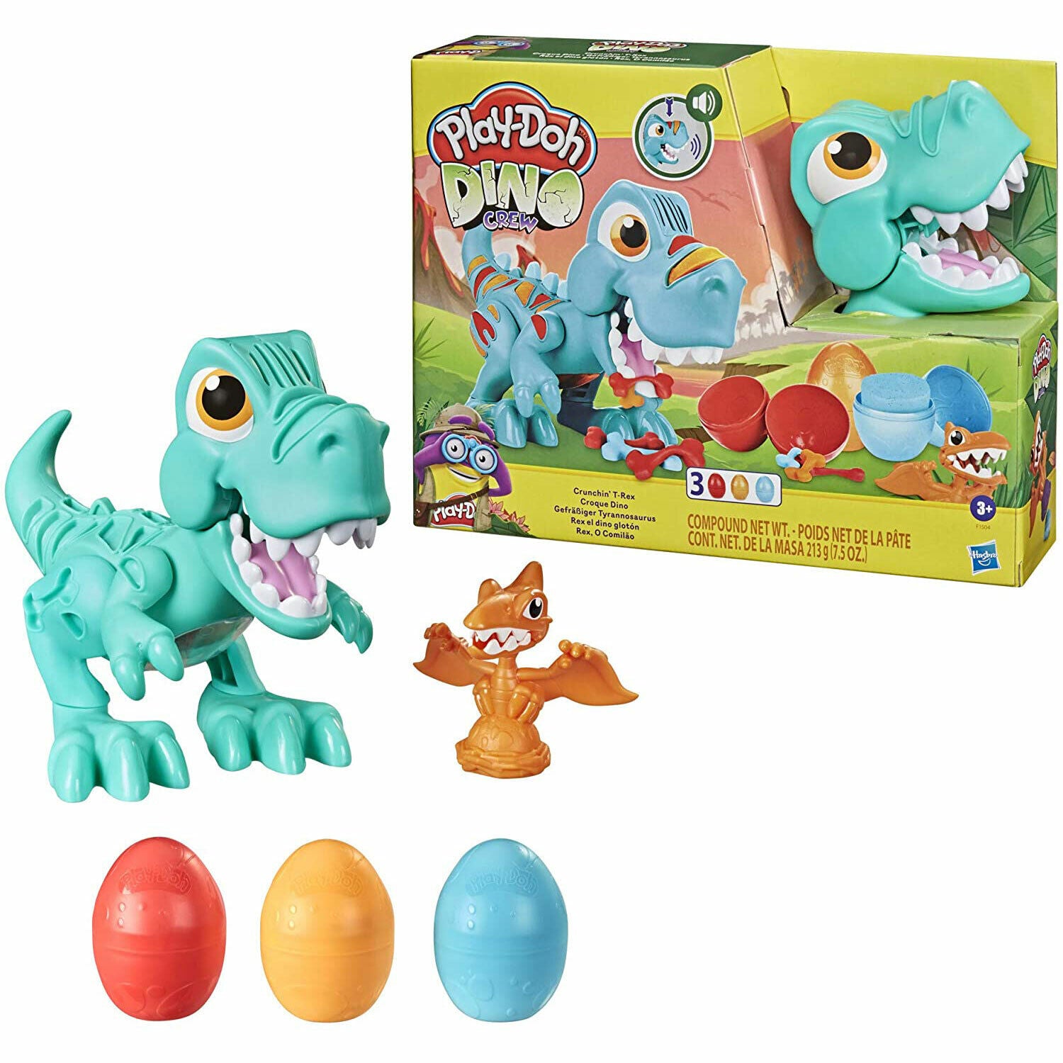 New Play-Doh Dino Crew Crunchin' T-Rex with 3 Eggs - Non-Toxic Fun for Kids