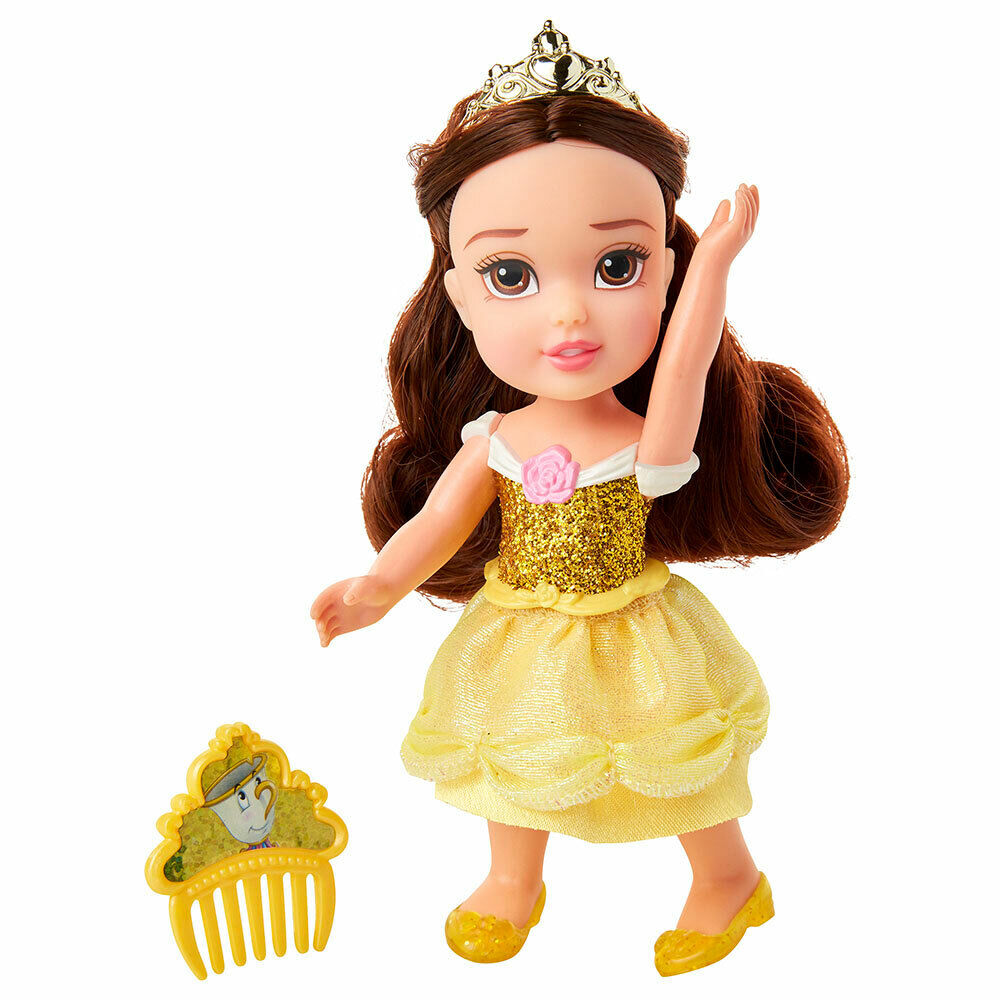 New Disney Princess Petite Glitter Belle Doll w/ Comb - Sparkling Beauty