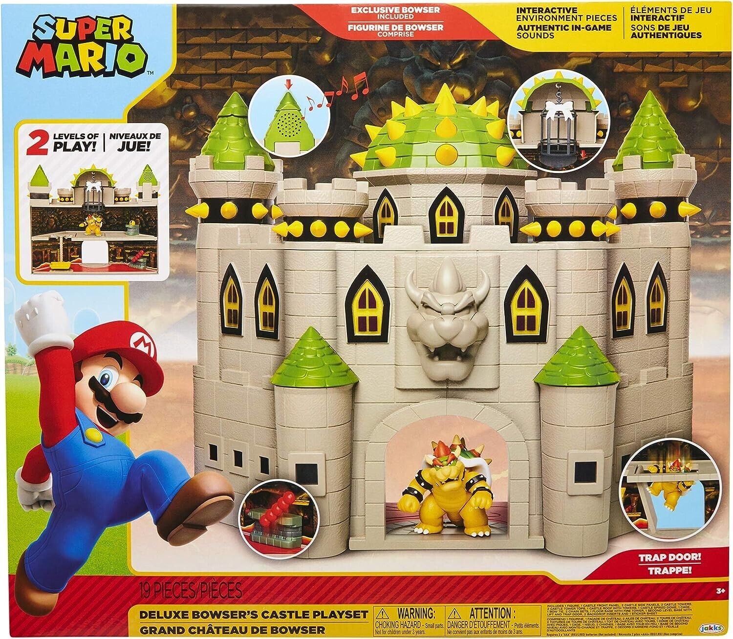 Nintendo Super Mario Mushroom Kingdom Castle Playset with Exclusive 2.5” Bowser