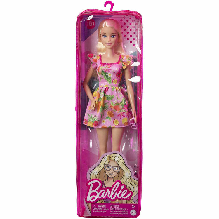 New Barbie Fashionistas Doll #181 Blonde Hair Fruit Print Dress