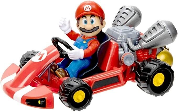 New Official Super Mario Bros Movie Kart Racer & Action Figure - Mario