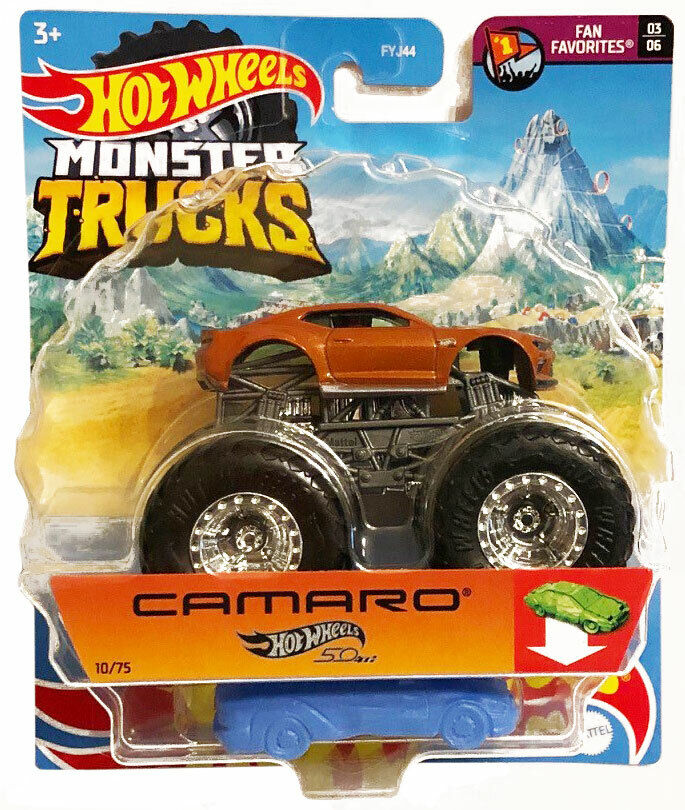 Choose Your Hot Wheels Monster Truck 1:64 Collection - Wide Variety Available! - Camaro (Hot Wheels 50th) #10/76