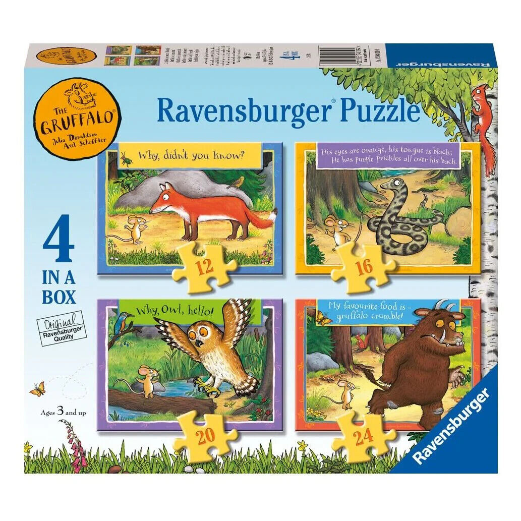 Ravensburger 12004019 The Gruffalo Toy-4 in Box Jigsaw Puzzles for Kids Age 3 Ye