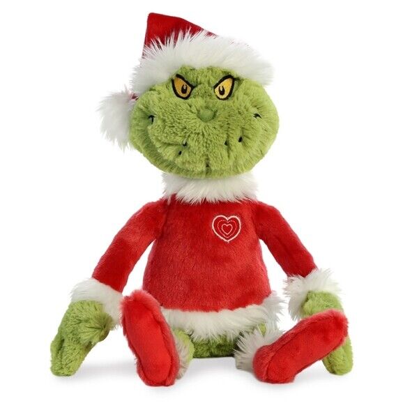 "New Dr. Seuss Santa Grinch 19" Plush Toy by Aurora - Perfect Holiday Gift (1590