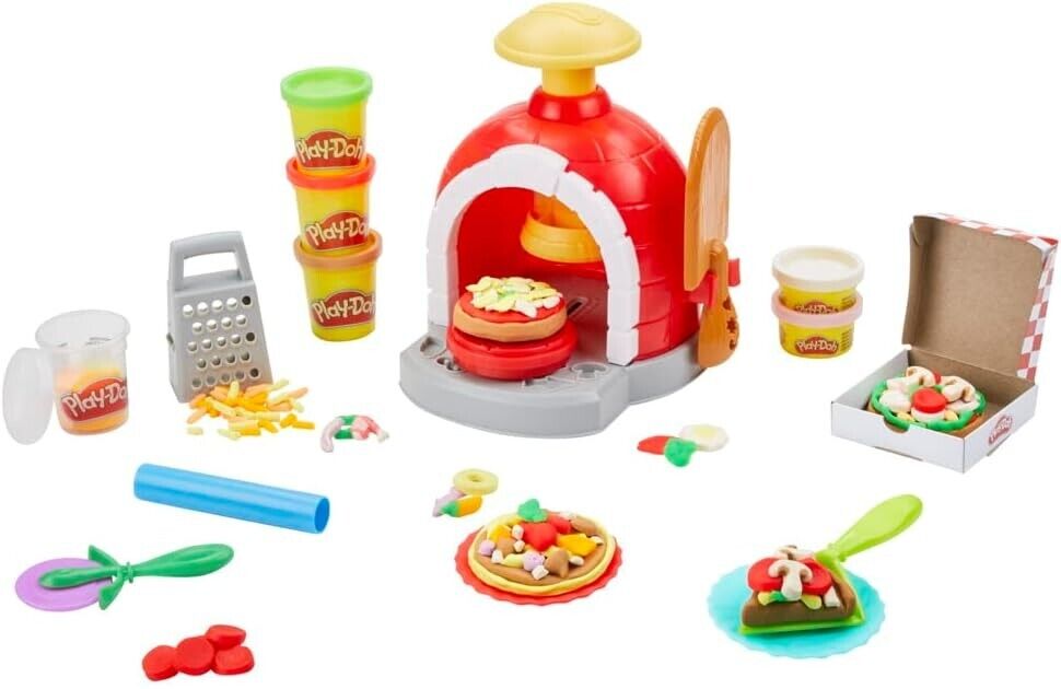 Play-Doh Kitchen Creations Pizza Oven Playset with 6 Cans of Modeling Compound