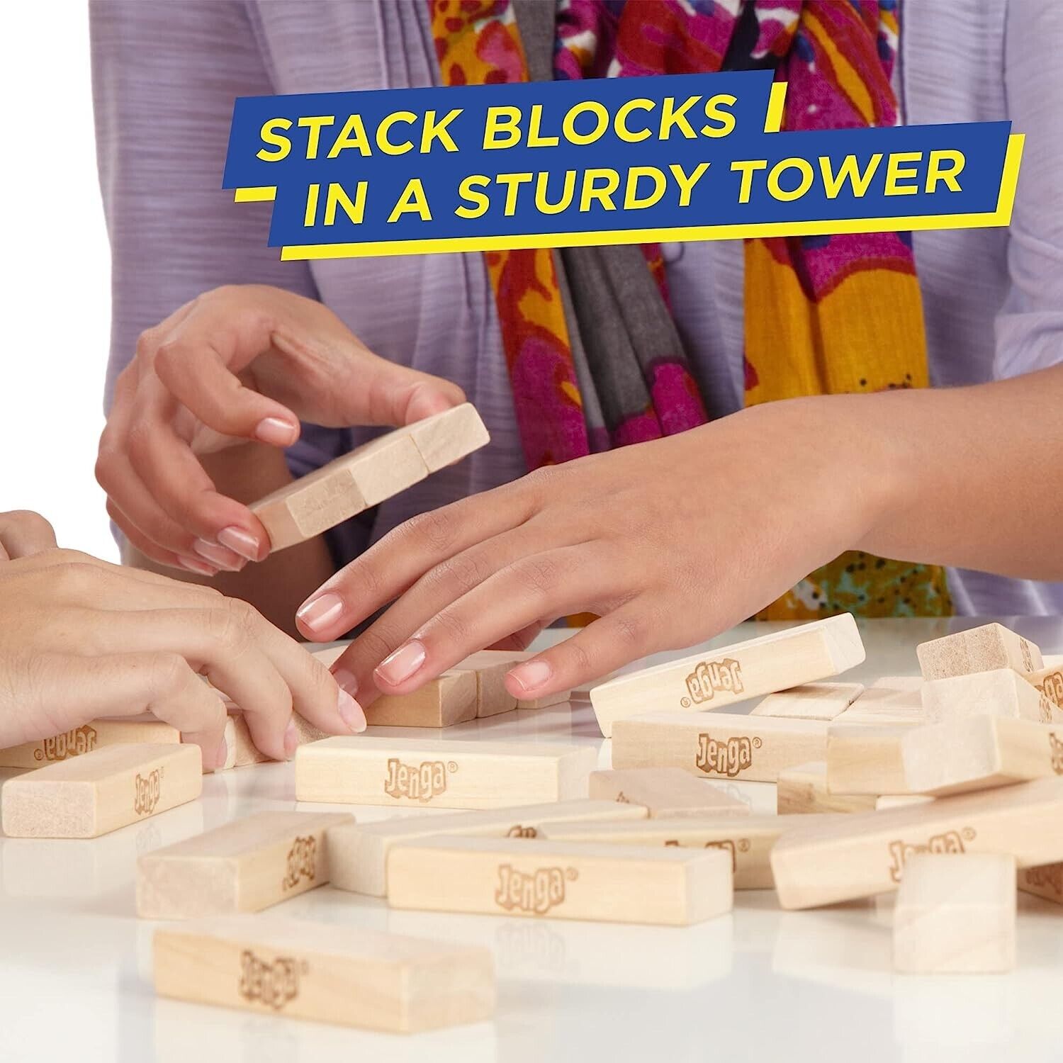 Hasbro Gaming Jenga Classic, Children's game that promotes reaction speed from 6