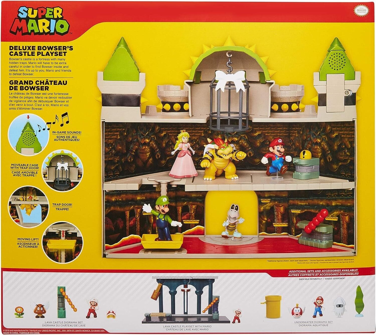 Nintendo Super Mario Mushroom Kingdom Castle Playset with Exclusive 2.5” Bowser