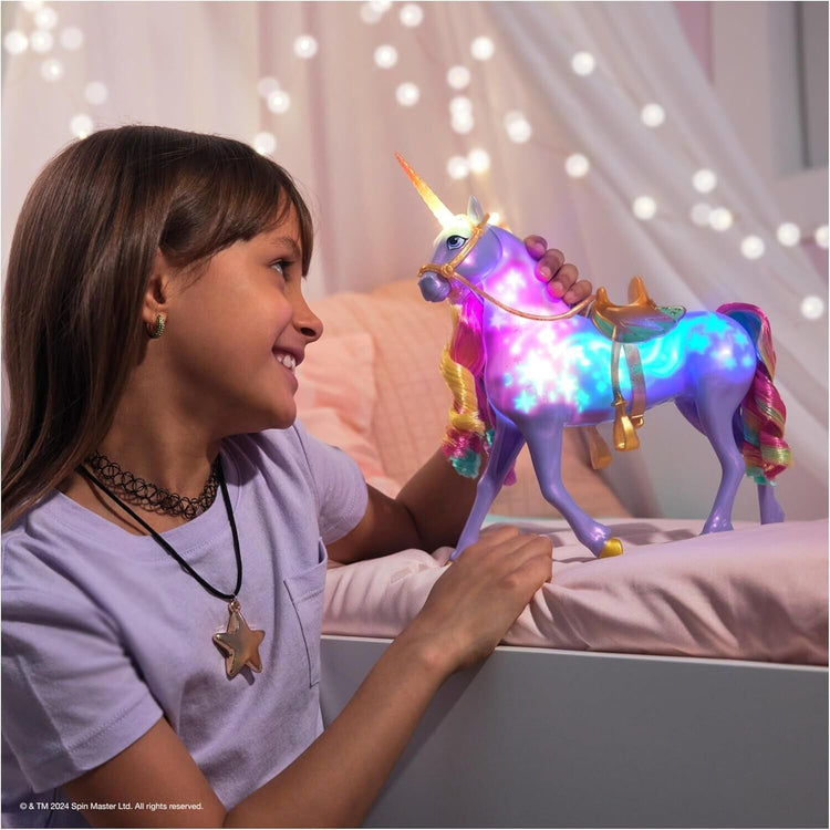 Unicorn Academy, Interactive Rainbow Light-up Wildstar Unicorn Toy with Lights,