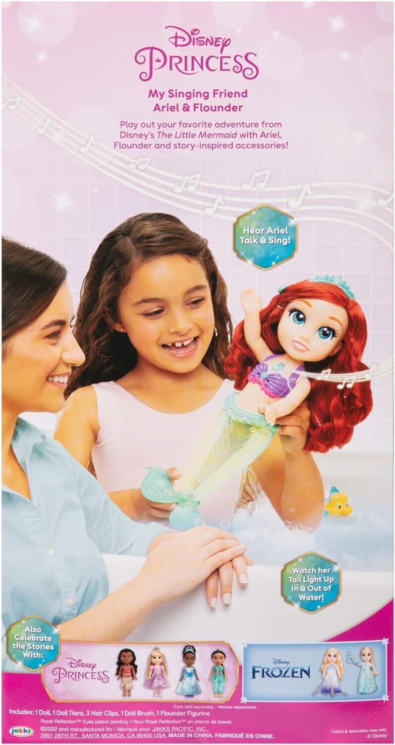 Disney Princess My Singing Friend Ariel Feature Doll, 14” / 35 cm Tall Doll Sing