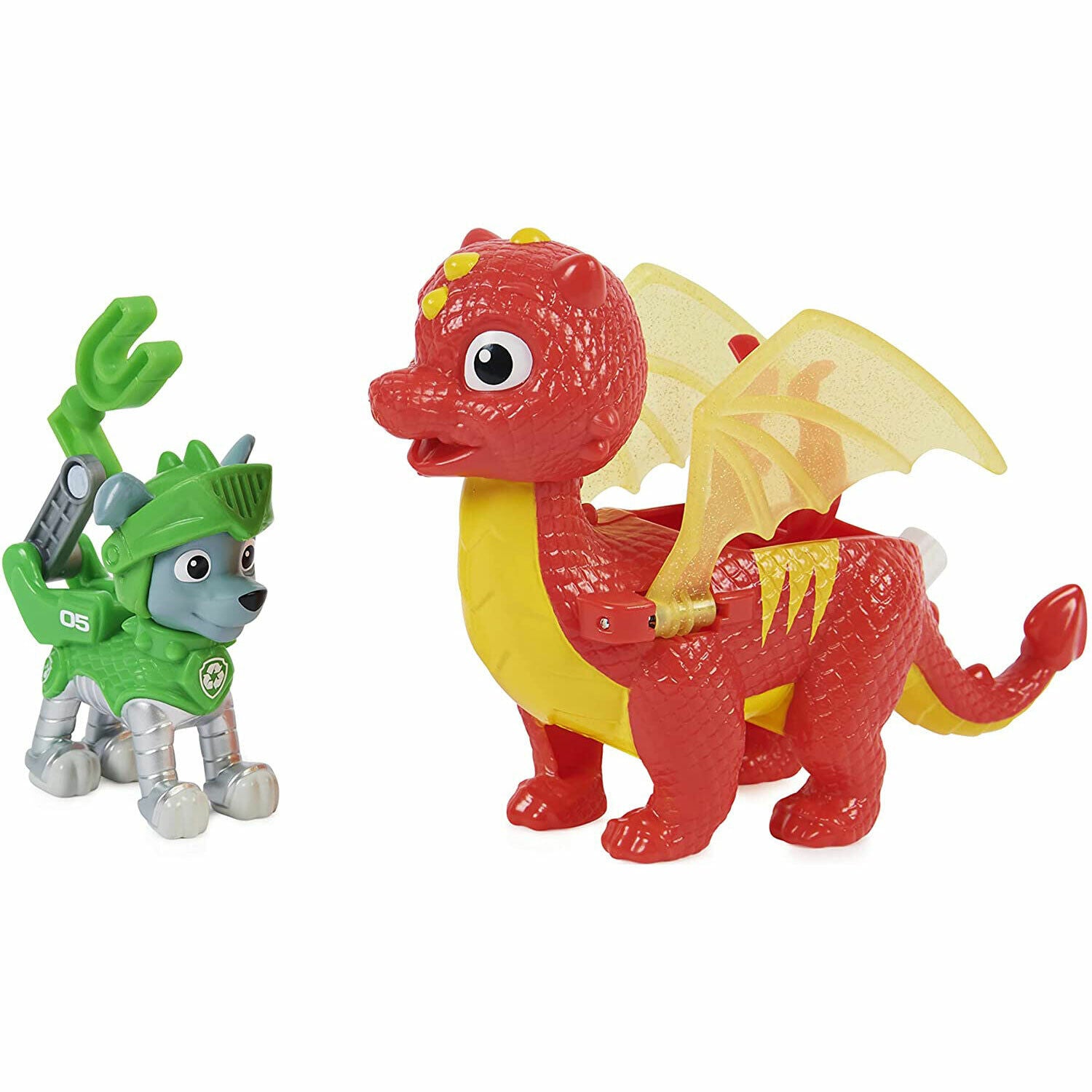 New PAW Patrol Rescue Knights Hero Pup Rocky & Dragon Flame Set