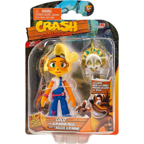 New Crash Bandicoot Coco Figure with Kupuna Mask - Wave 1 - 4.5 inches