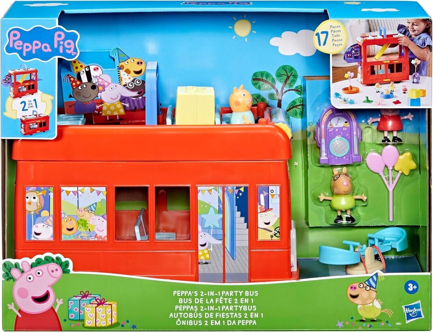 Peppa Pig Peppa’s 2-in-1 Party Bus Playset