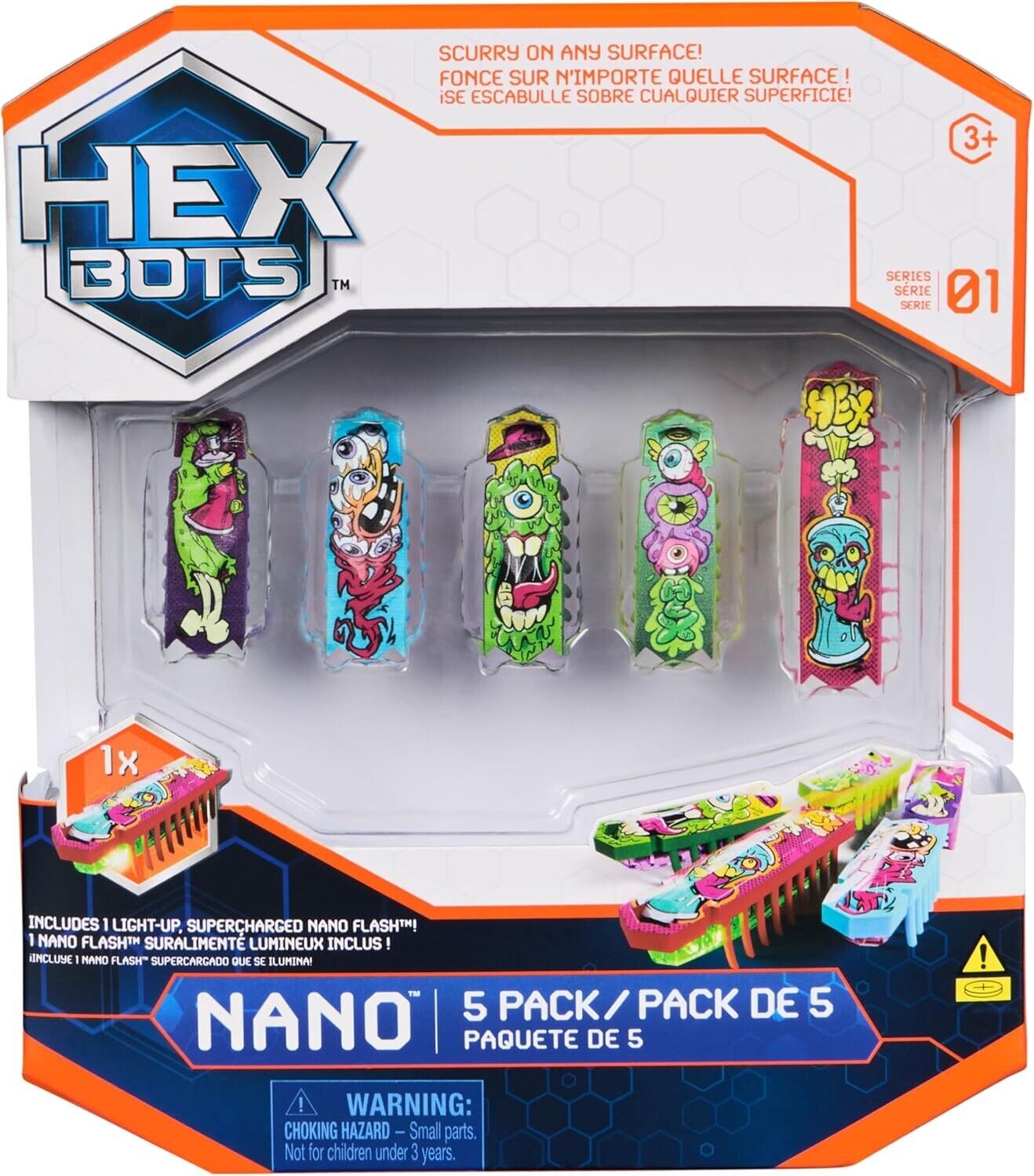 HEX BOTS Nano Flash 5 Pack - Series 1 (HEXBUG Refresh)