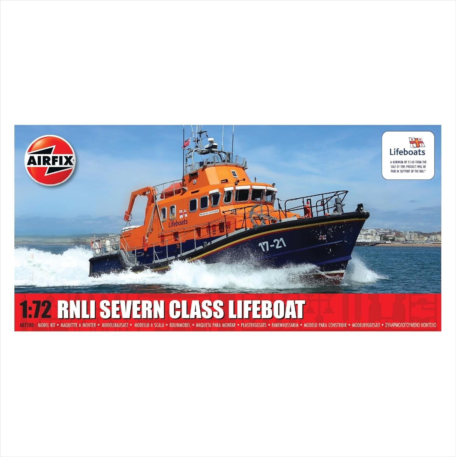 Airfix Model Set - A07280 RNLI Severn Class Lifeboat Model Building Kit - Plasti