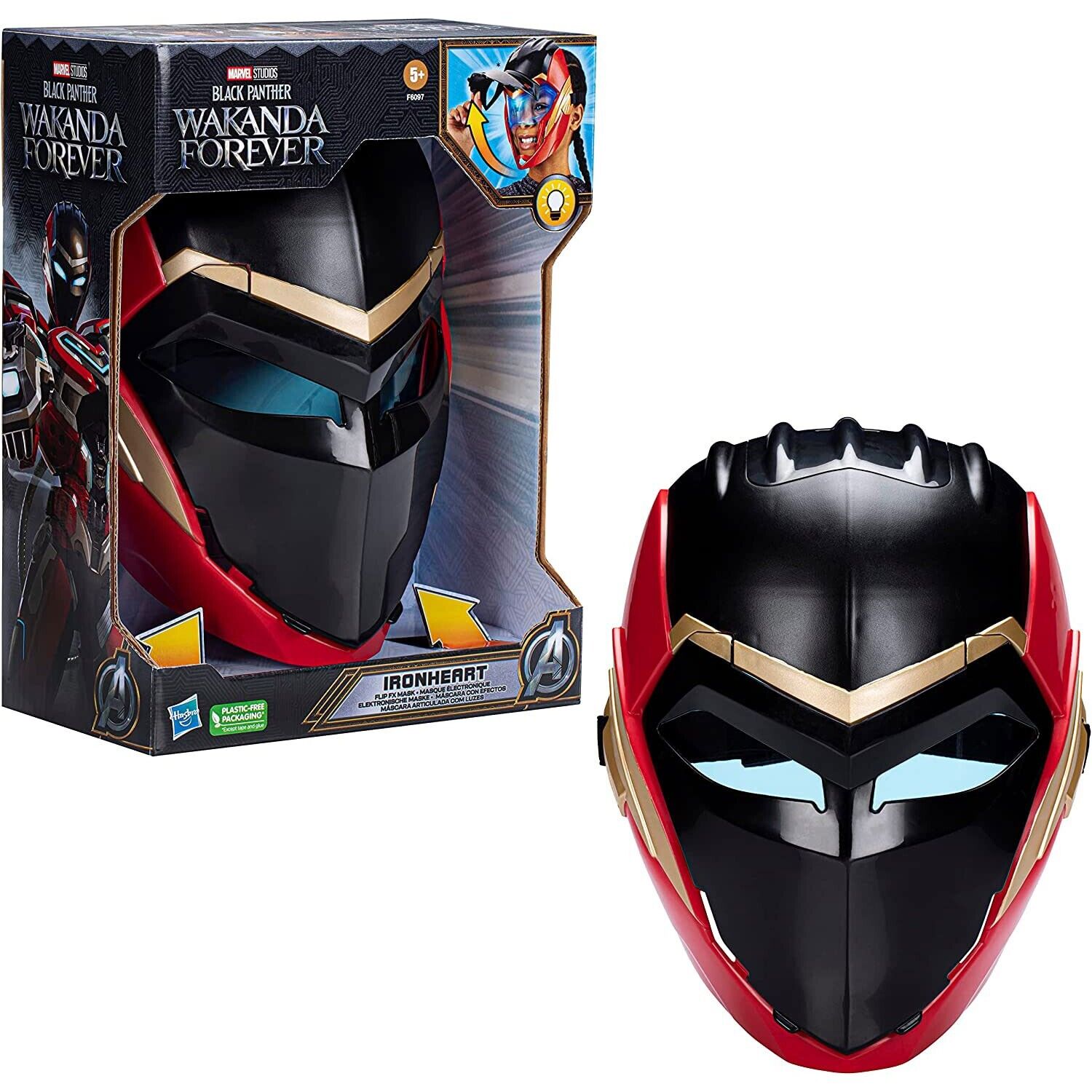 New Marvel Black Panther Wakanda Forever Ironheart Flip FX Mask - Limited Editio