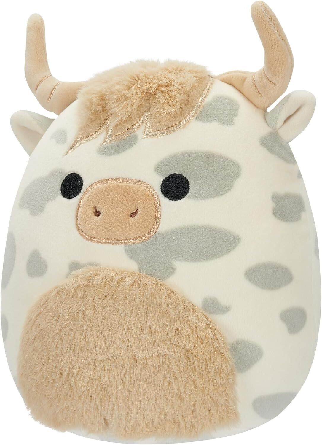 Squishmallows Original 7.5-Inch Borsa the Grey Spotted Highland Cow Small-Sized
