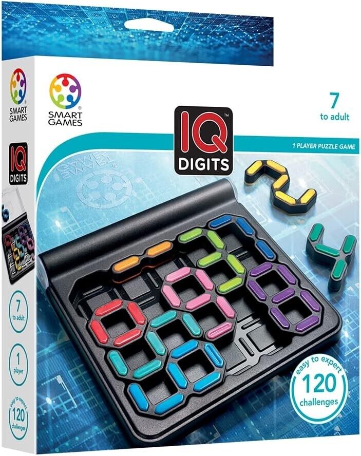 Smart Games - IQ Digits, Puzzle Game with 120 Challenges, 7+ Years