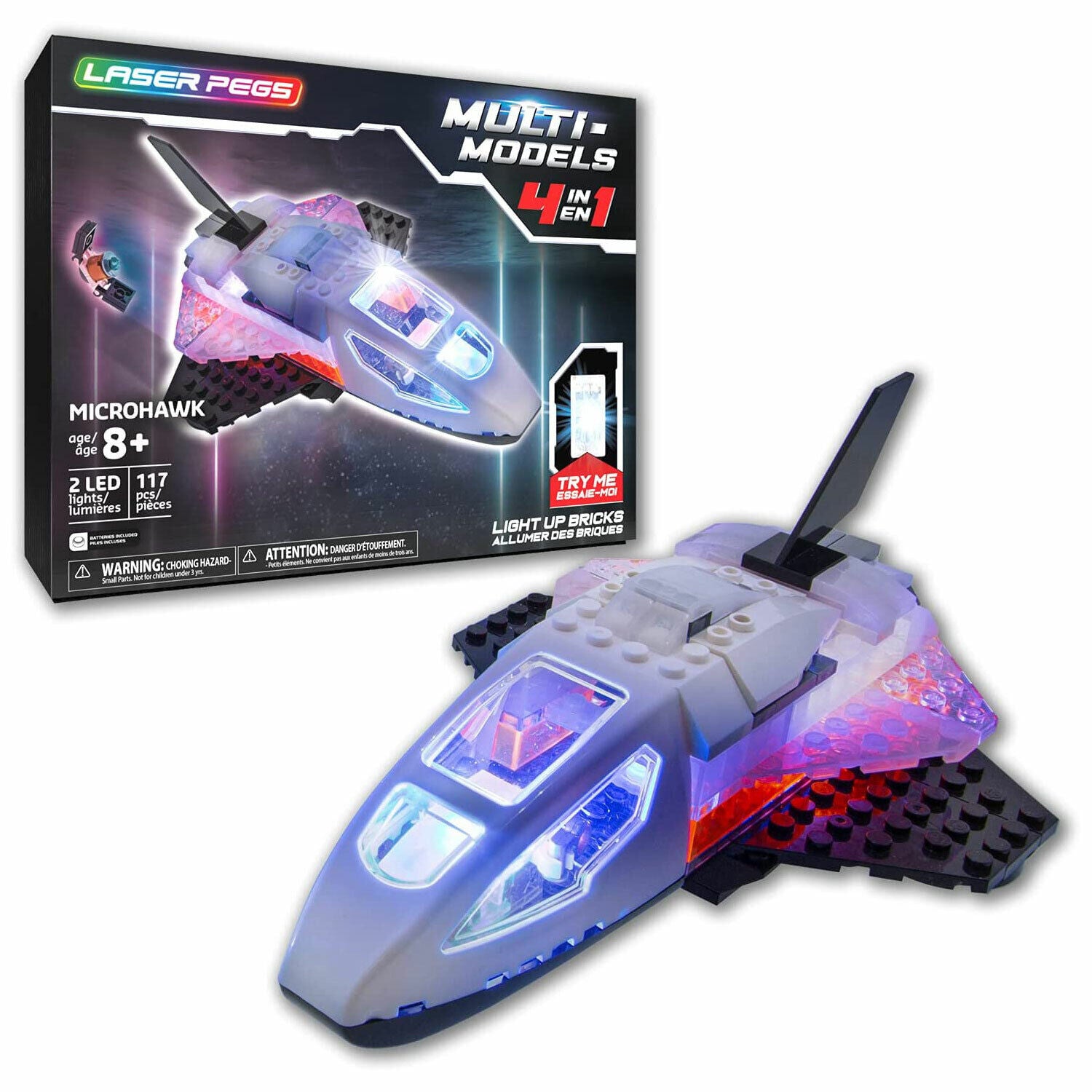 Laser Pegs Multi Models 4-in-1 Microhawk - Brand New in Box!