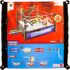 WWE Superstar Ring, 14 inches with Spring-Loaded Mat, 4 Event Apron Stickers & P