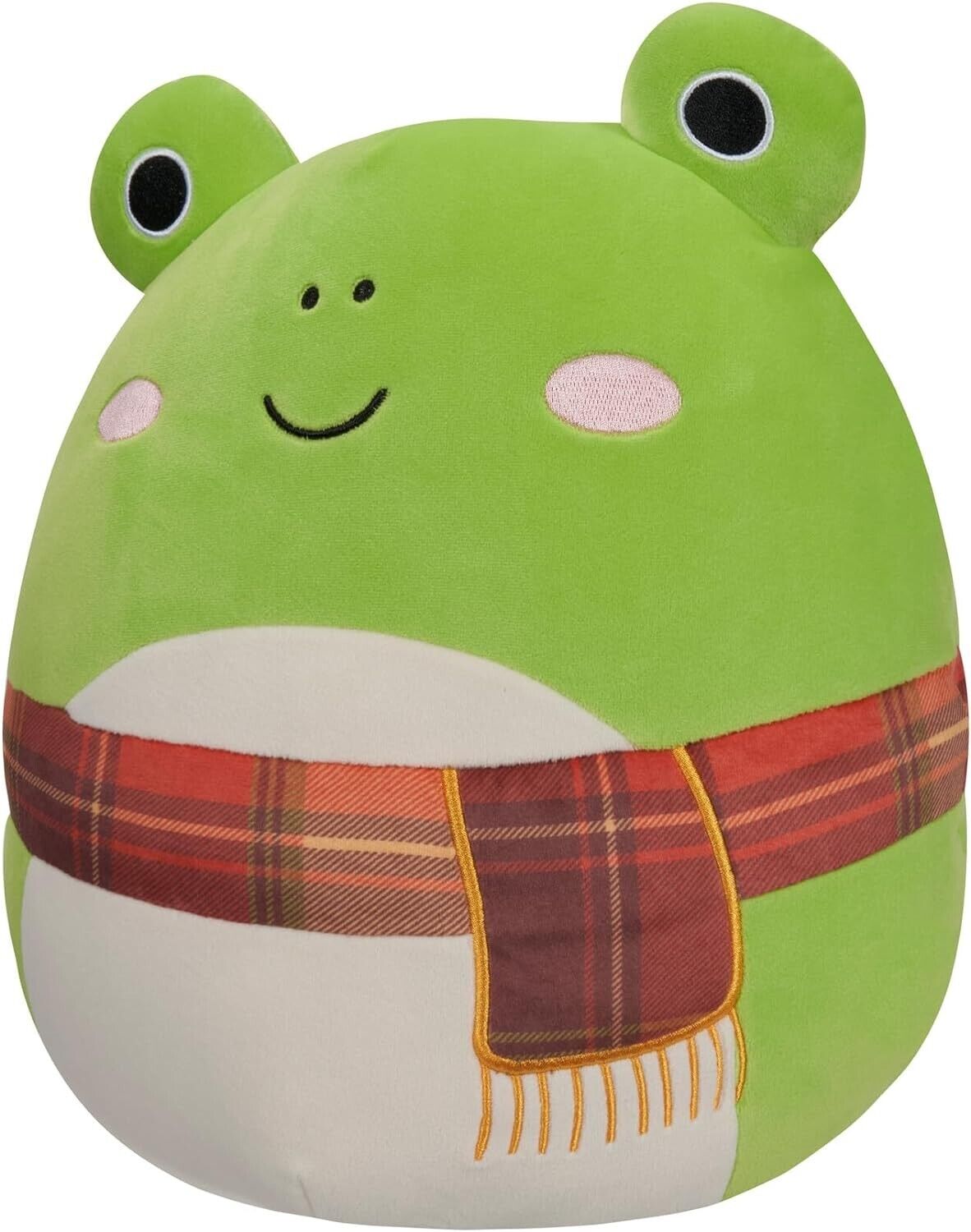 Squishmallows SQCR04581 Wendy - Green Frog W/Plaid Scarf 12"