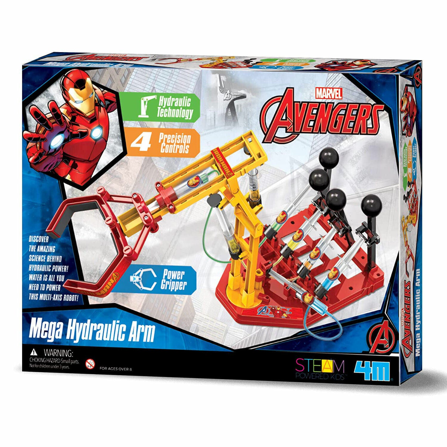 New 4M Marvel Avengers Iron Man Mega Hydraulic Arm Kit - Build Your Own!
