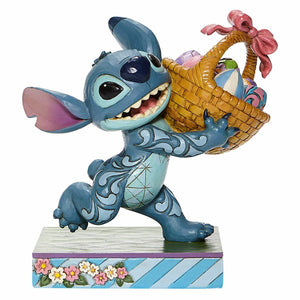 Disney Traditions Bizarre Bunny Stitch Figurine with Easter Basket - New in Box