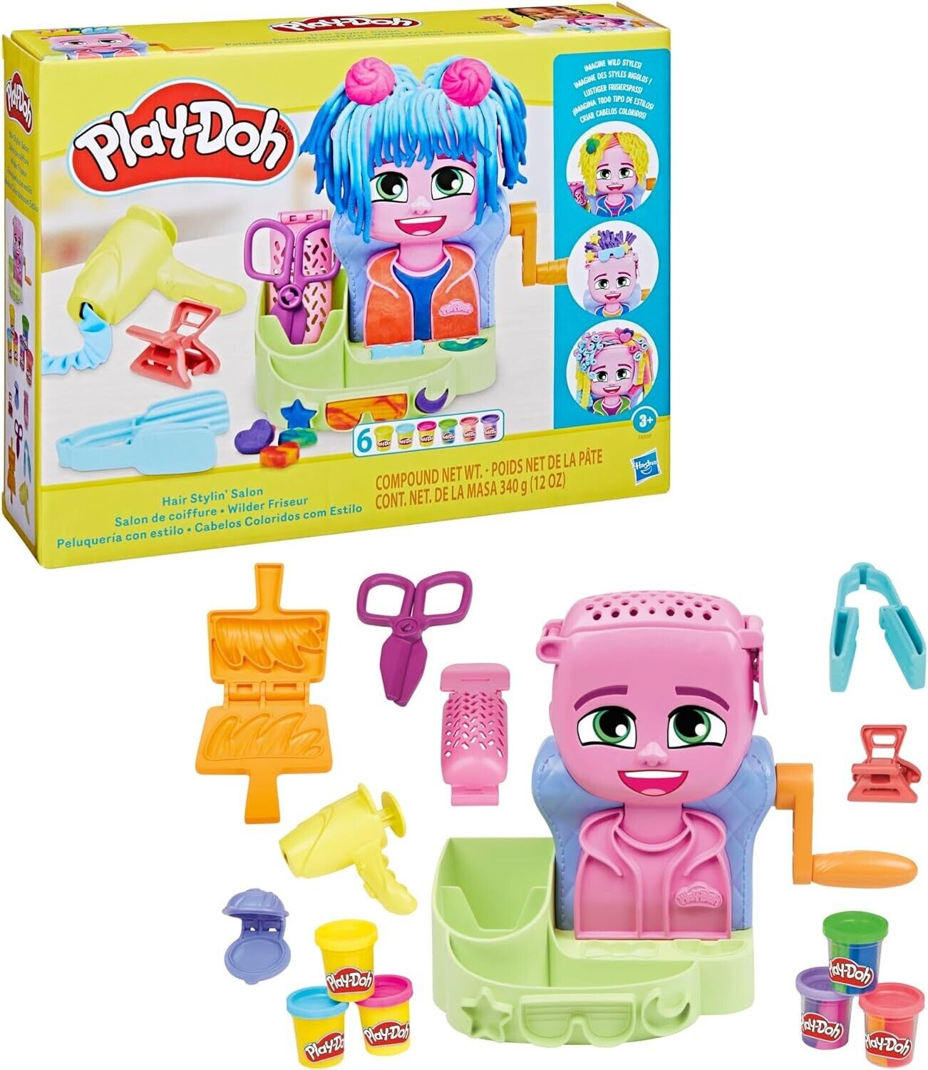 Play-Doh Hair Stylin' Salon Children's Sensory Activity Playset with Accessories