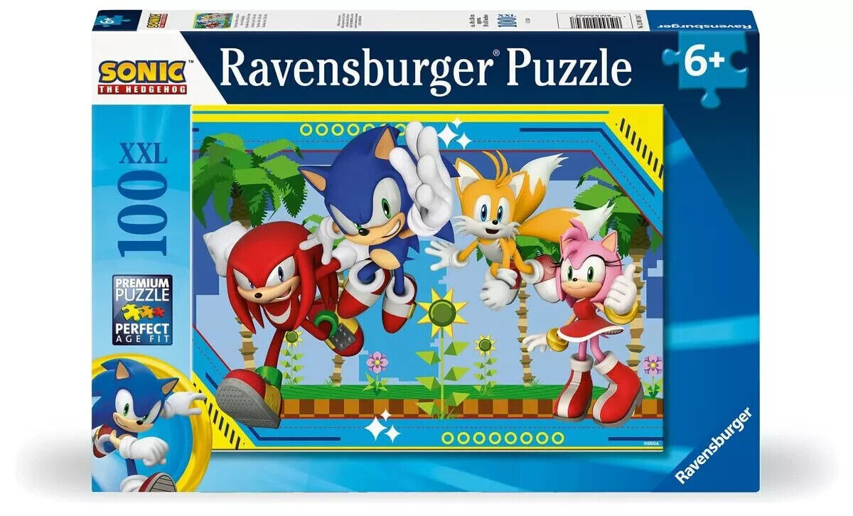 Ravensburger Kinderpuzzle 12001134 - Nichts kann Sonic aufhalten - 100 Teile XXL