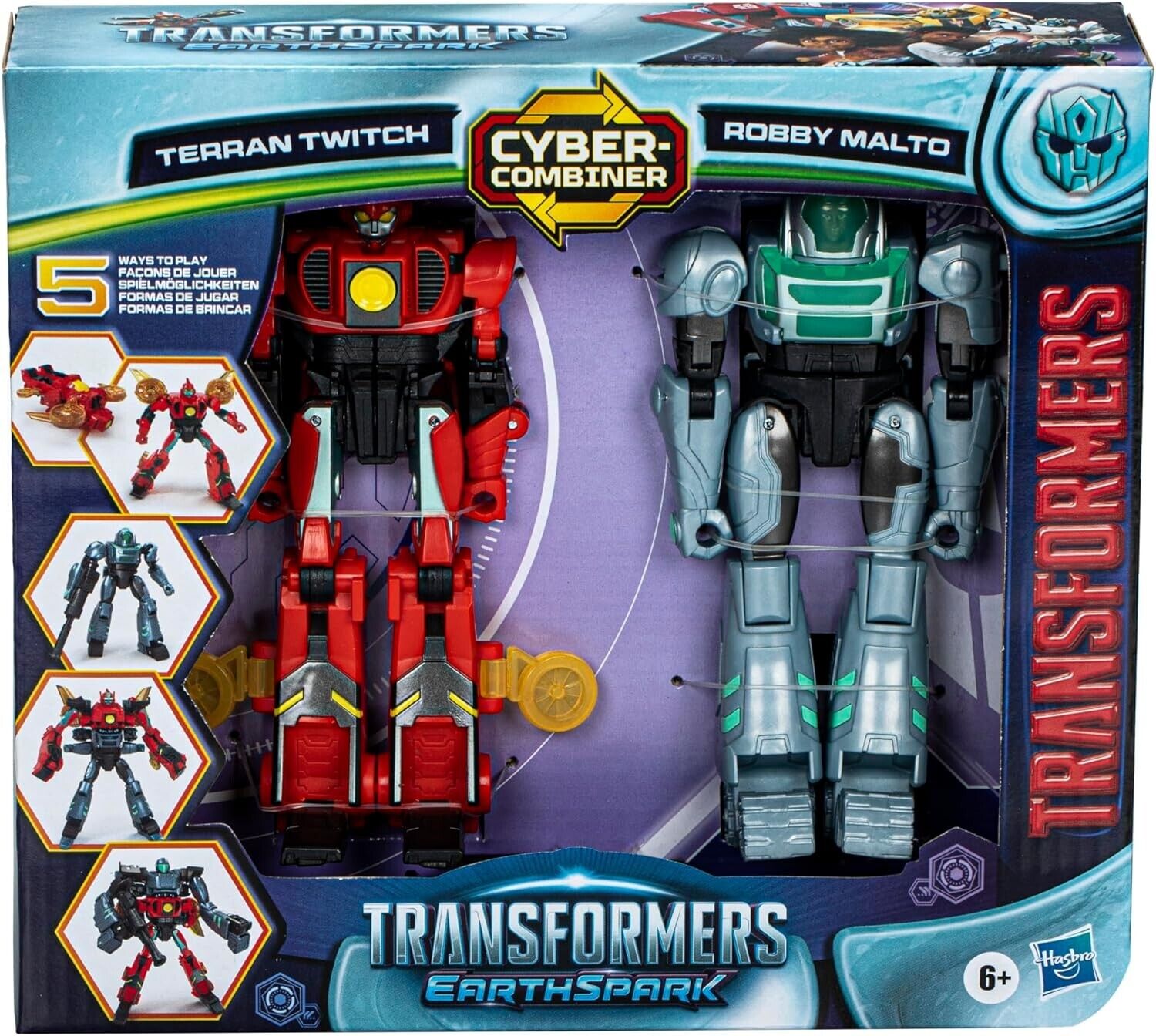 Transformers EarthSpark Cyber-Combiner Terran Twitch and Robby Malto Action Figu