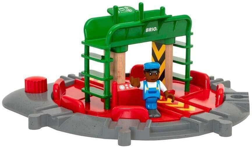 BRIO World Train Turntable & Figure for Kids Age 3 Years Up - Wooden Railway Set