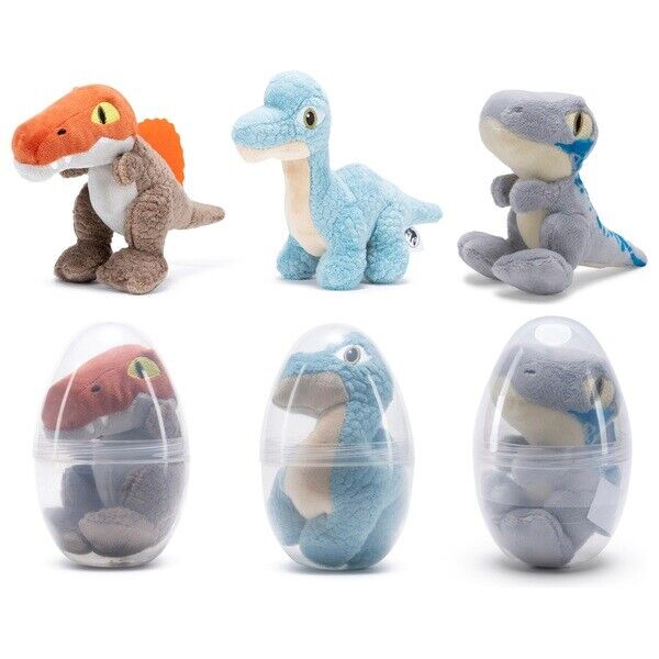 JURASSIC WORLD 6" SOFT PLUSH TOYS DINOSAUR EGG SET OF THREE