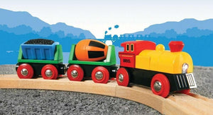 BRIO World Battery Operated Action Train for Kids Age 3 Years Up - Wooden Railwa