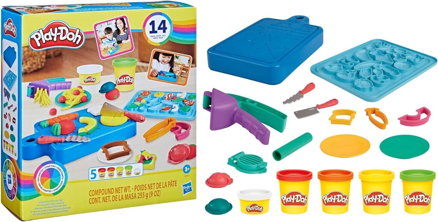 Play-Doh Little Chef Starter Set with 14 Play Kitchen Accessories, Preschool Toy