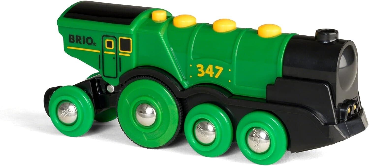 BRIO Big Green Locomotive Battery Powered Toy Train for Kids Age 3 Years Up - Ra