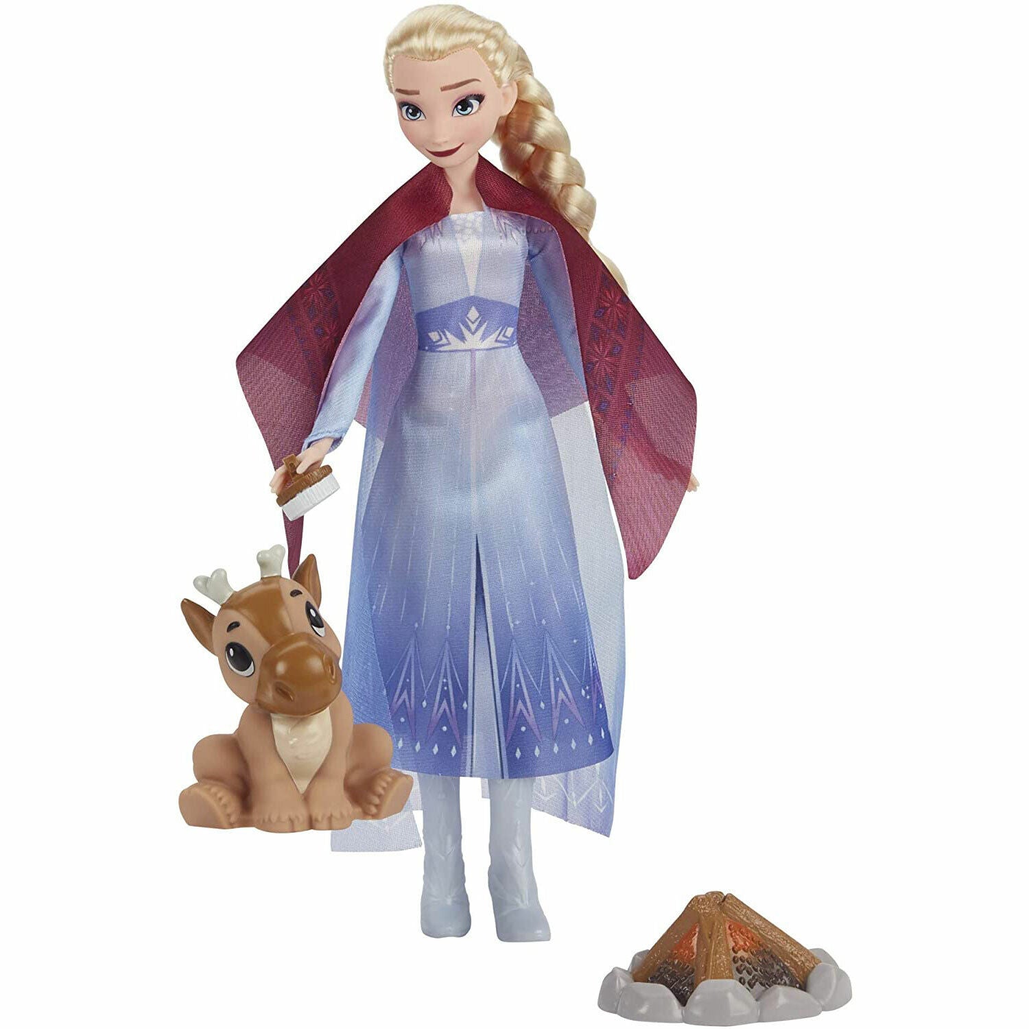 Disney Frozen 2 Elsa Fashion Doll with Baby Reindeer - Campfire Friend Set