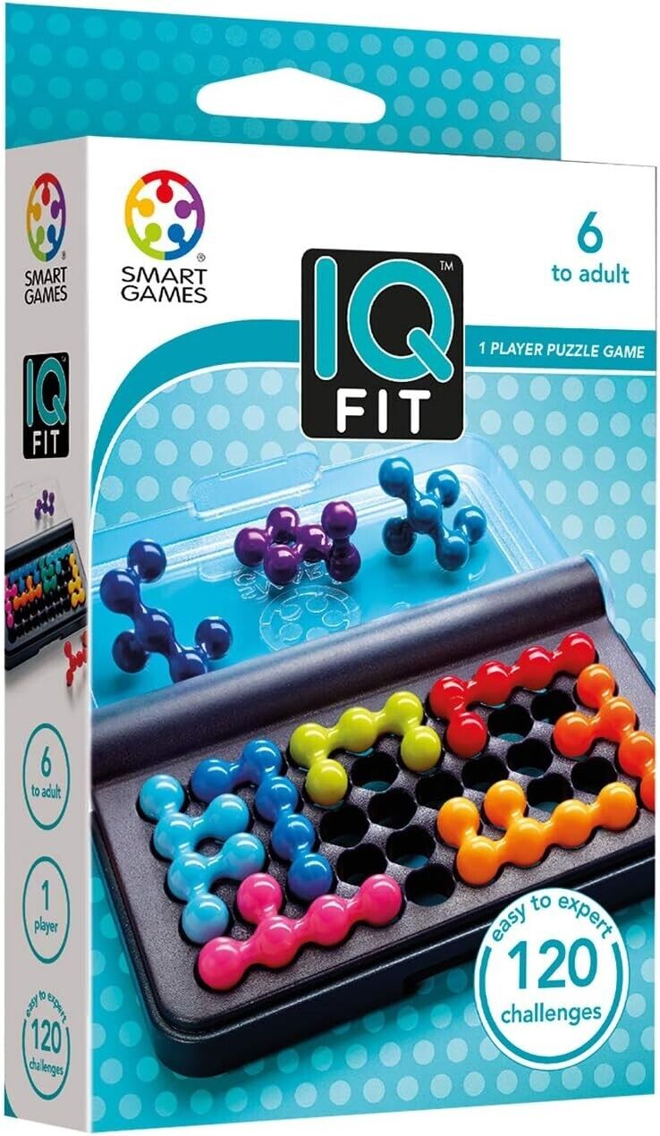 Smart Games - IQ Fit, Puzzle Game with 120 Challenges, 6+ Years