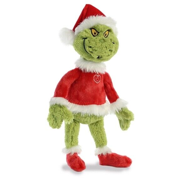"New Dr. Seuss Santa Grinch 19" Plush Toy by Aurora - Perfect Holiday Gift (1590