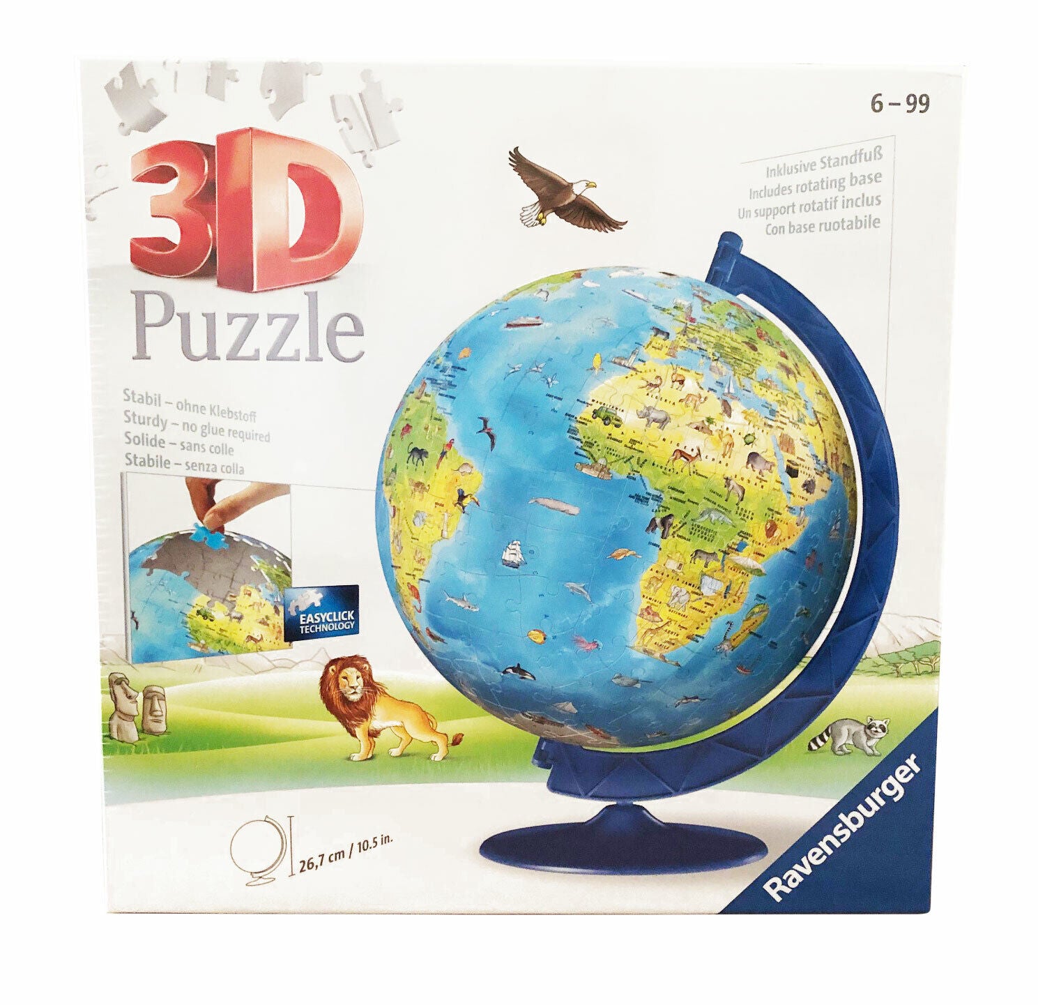 New Ravensburger Children's World Globe 3D Puzzle - 180 Pieces