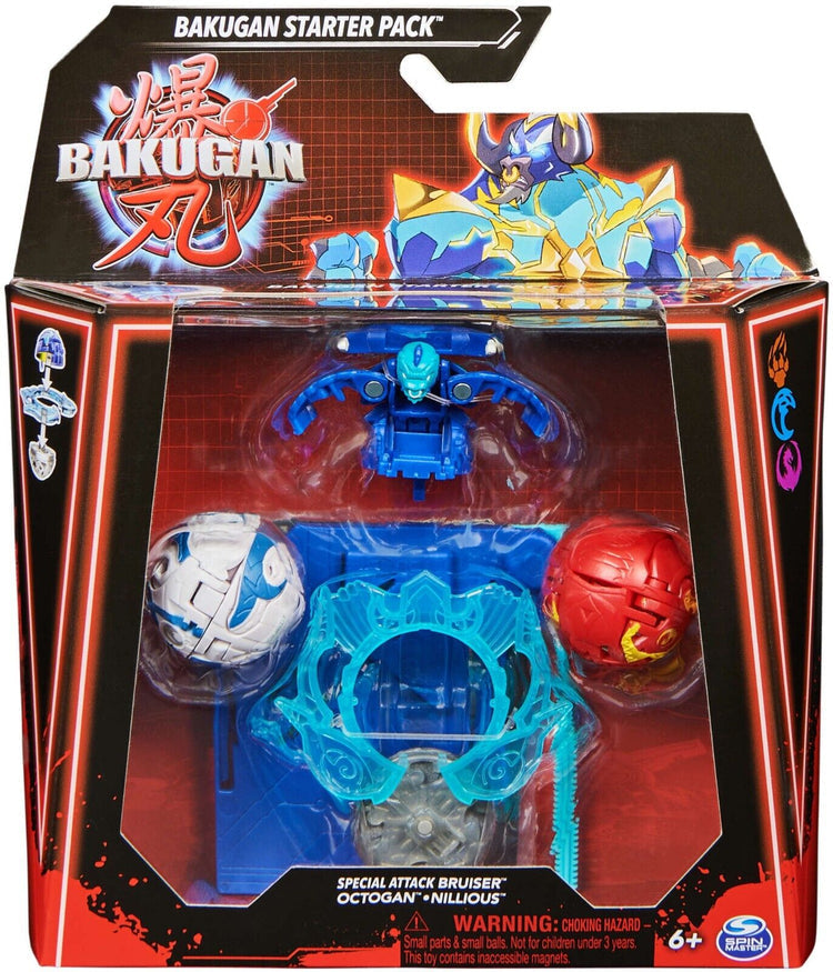 Unleash the Battle Brawlers! Bakugan Starter Pack with Special Attack Bruiser Octogan, Nillious