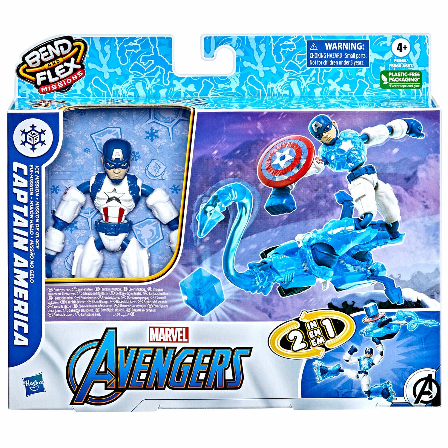 New Marvel Avengers Bend and Flex Captain America Ice Mission Figure 6-Inch