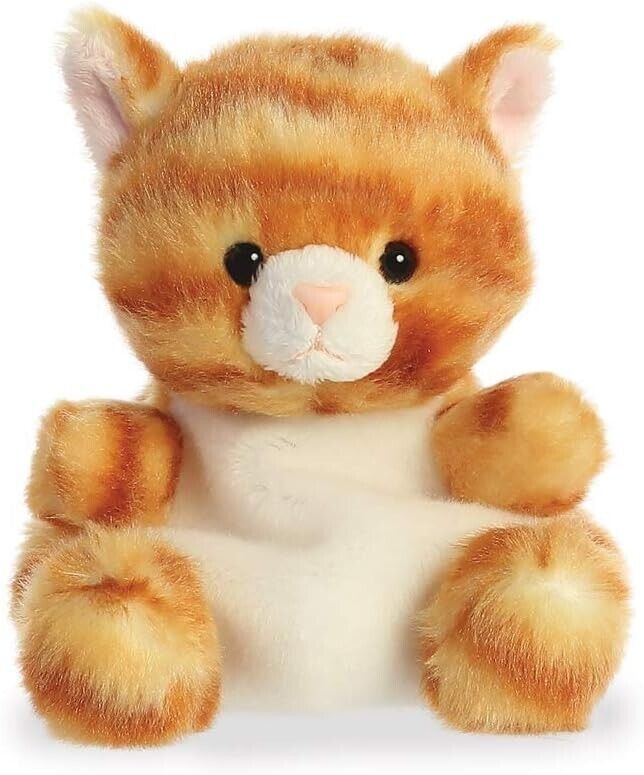 Aurora Palm Pals, Meow Kitty Tabby Cat, Soft Toy, 33473, 5 inches, Orange
