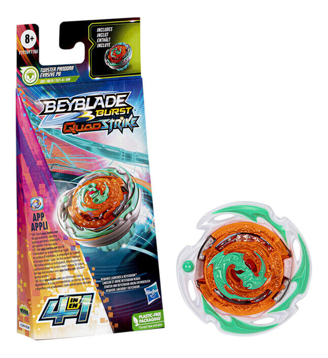 Beyblade Burst QuadStrike Starter Pack Assortment From Hasbro  TWISTER PANDORA EVASIVE P8